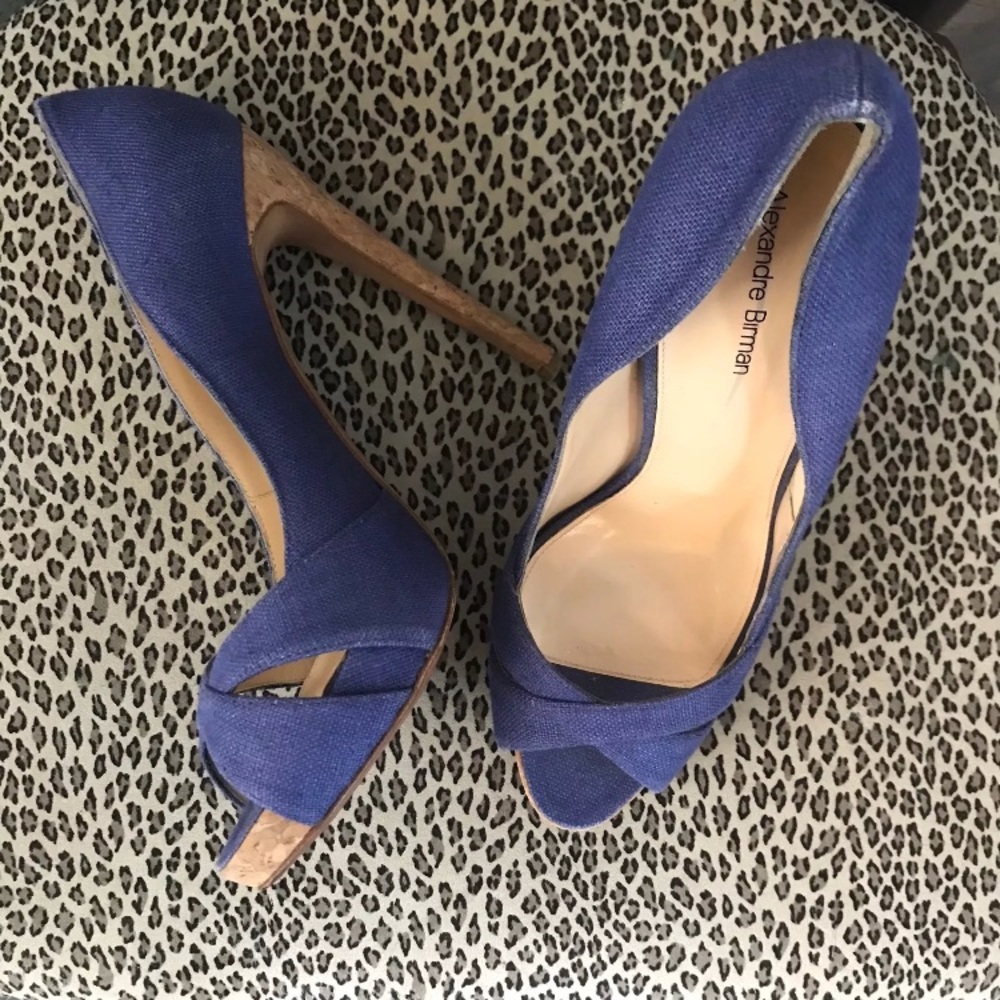 Alexandre Birman Crossover Chambray Cork Stiletto